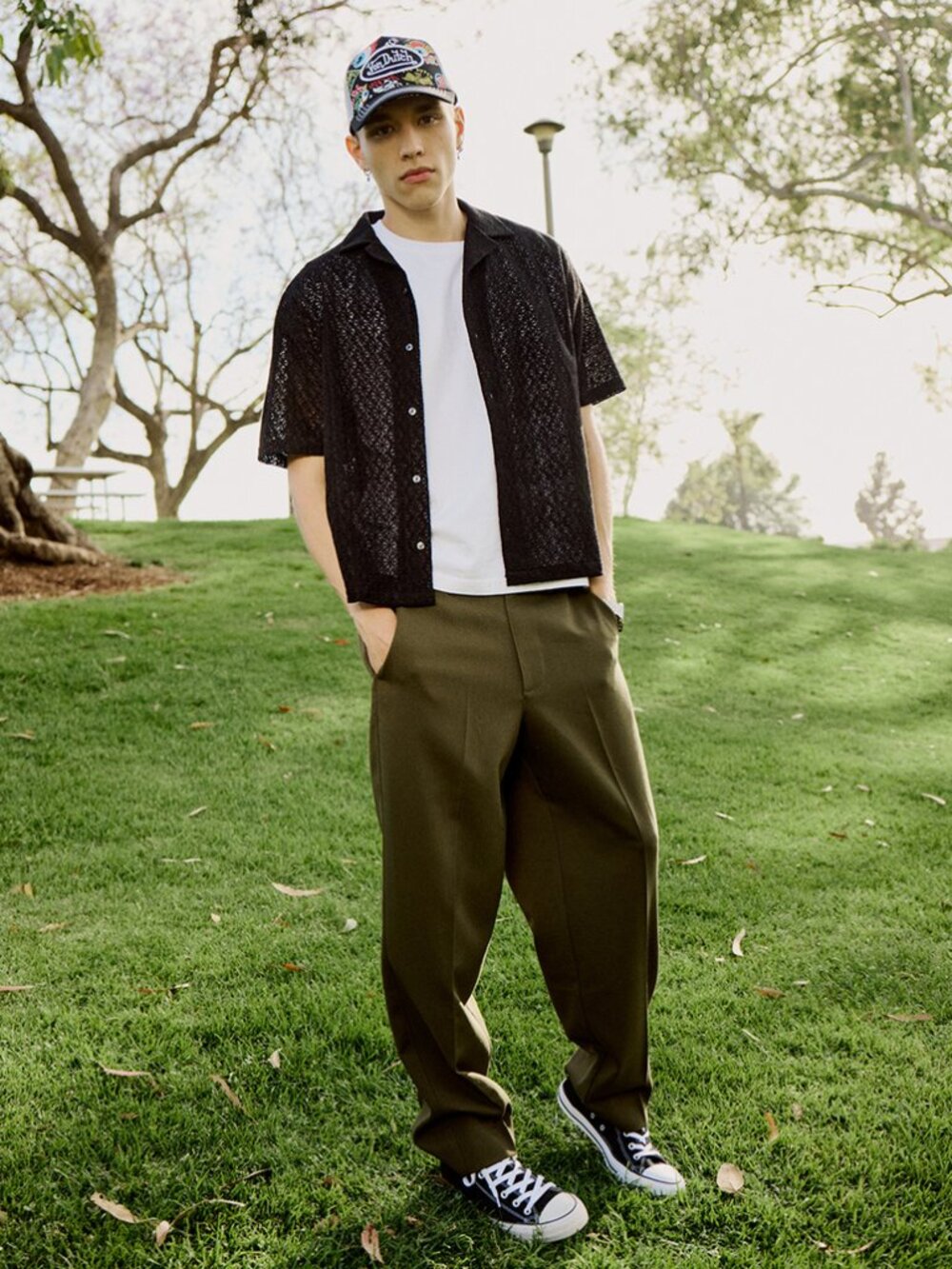 Olive RSQ Mens Baggy Trousers - New Never Worn - Size 34